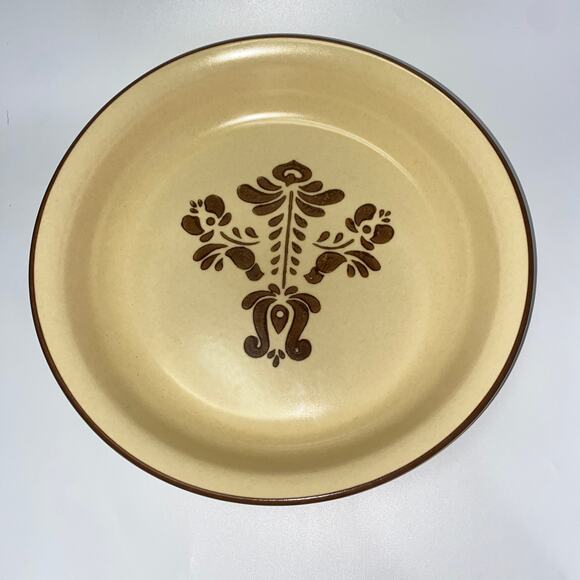 Pfaltzgraff Village Birds Pie Plate Serving Dish 10" x 2" Vintage Stoneware - Picture 2 of 6
